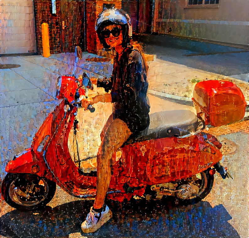 Sarah on a Vespa