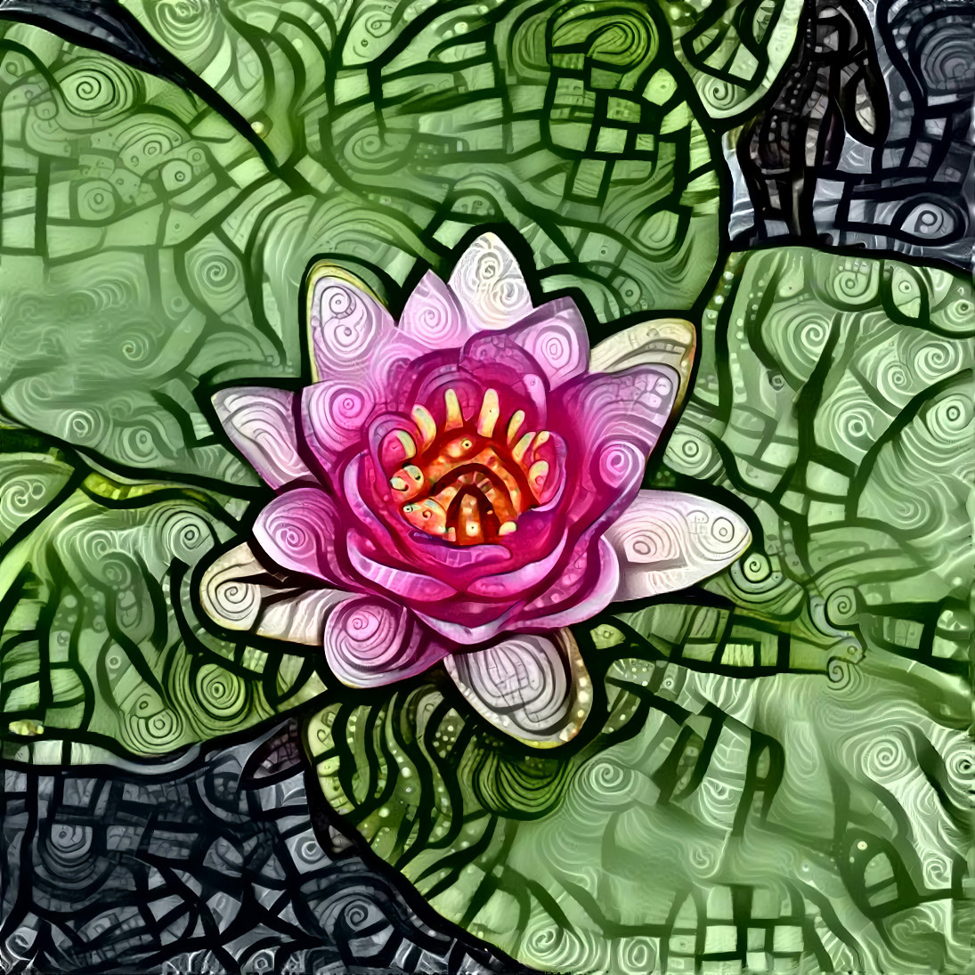 Stain Glass Water Lily