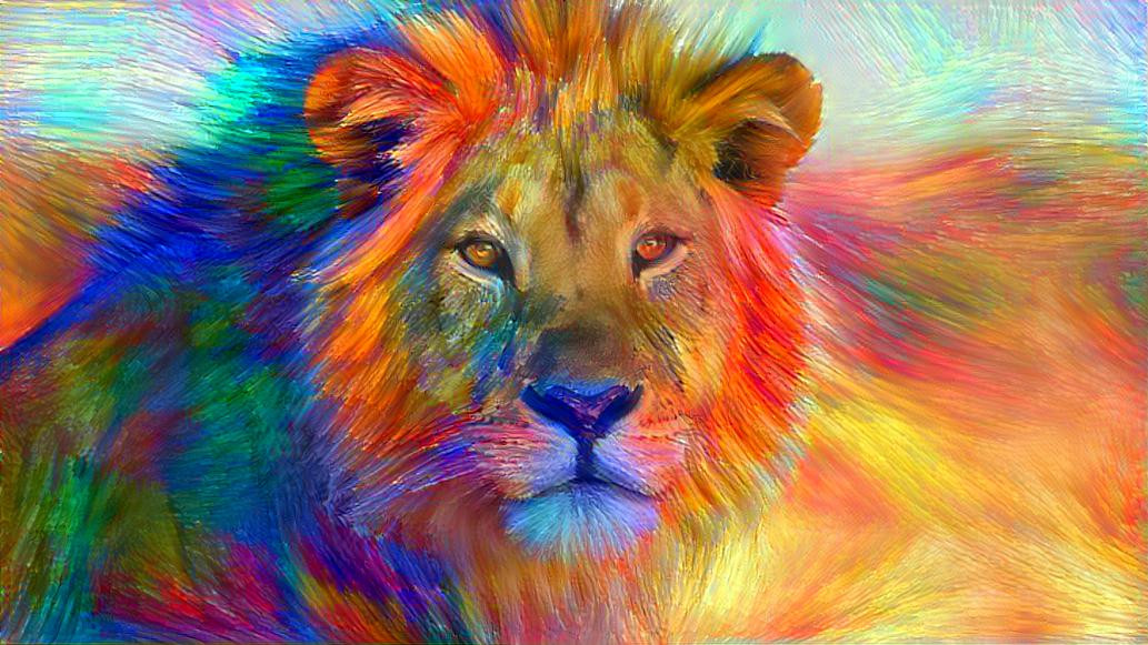 colorful lion