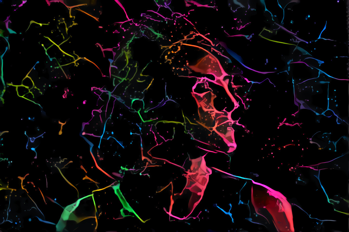 Neon splatter-face