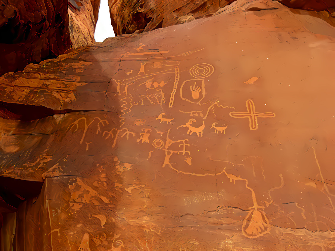 Valley of Fire Petroglyphs +2000 yrs -   Nevada