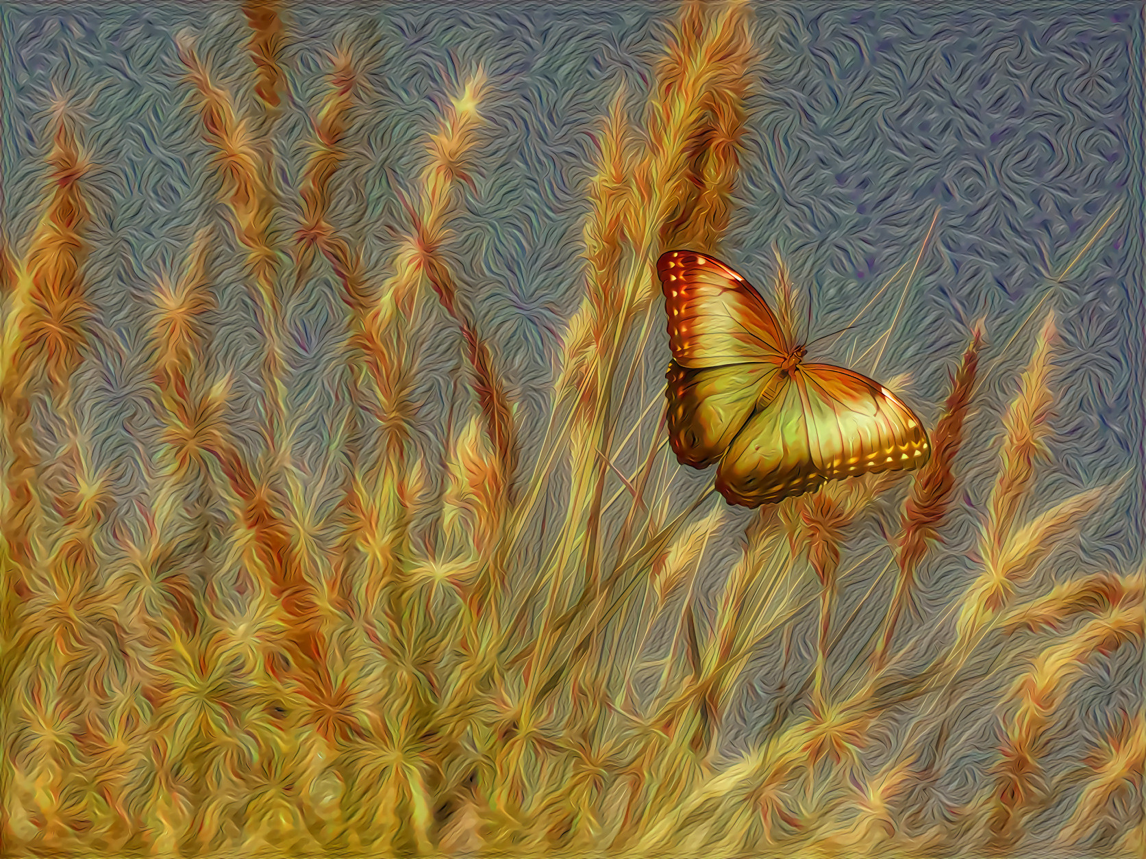 Butterfly in the Grain Field