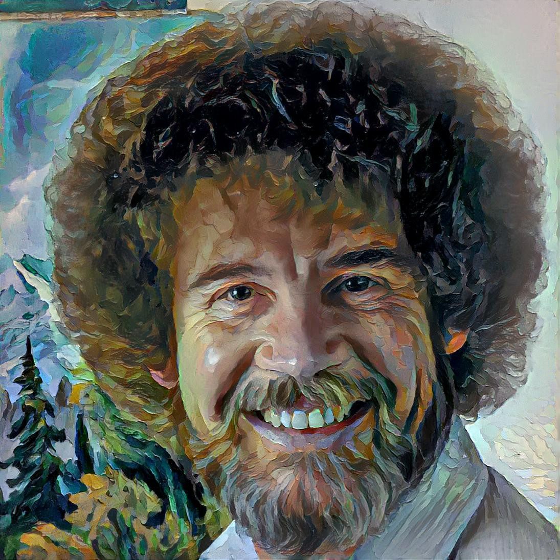 Bob Ross artificially intelligent portrait