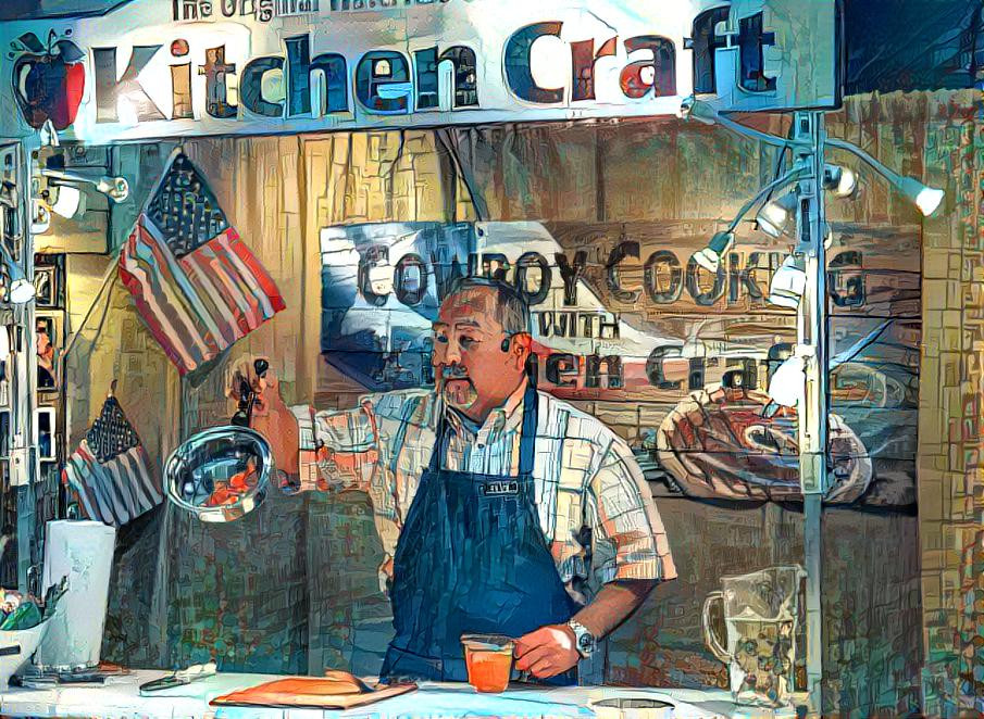 Cowboy cooking. Western Stock Show, Denver