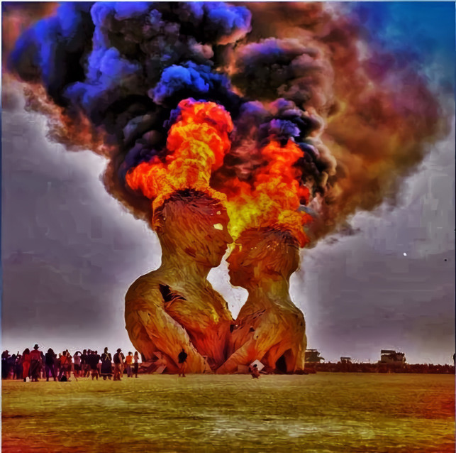 Multiple demons in the smoke of 'BurningMan'