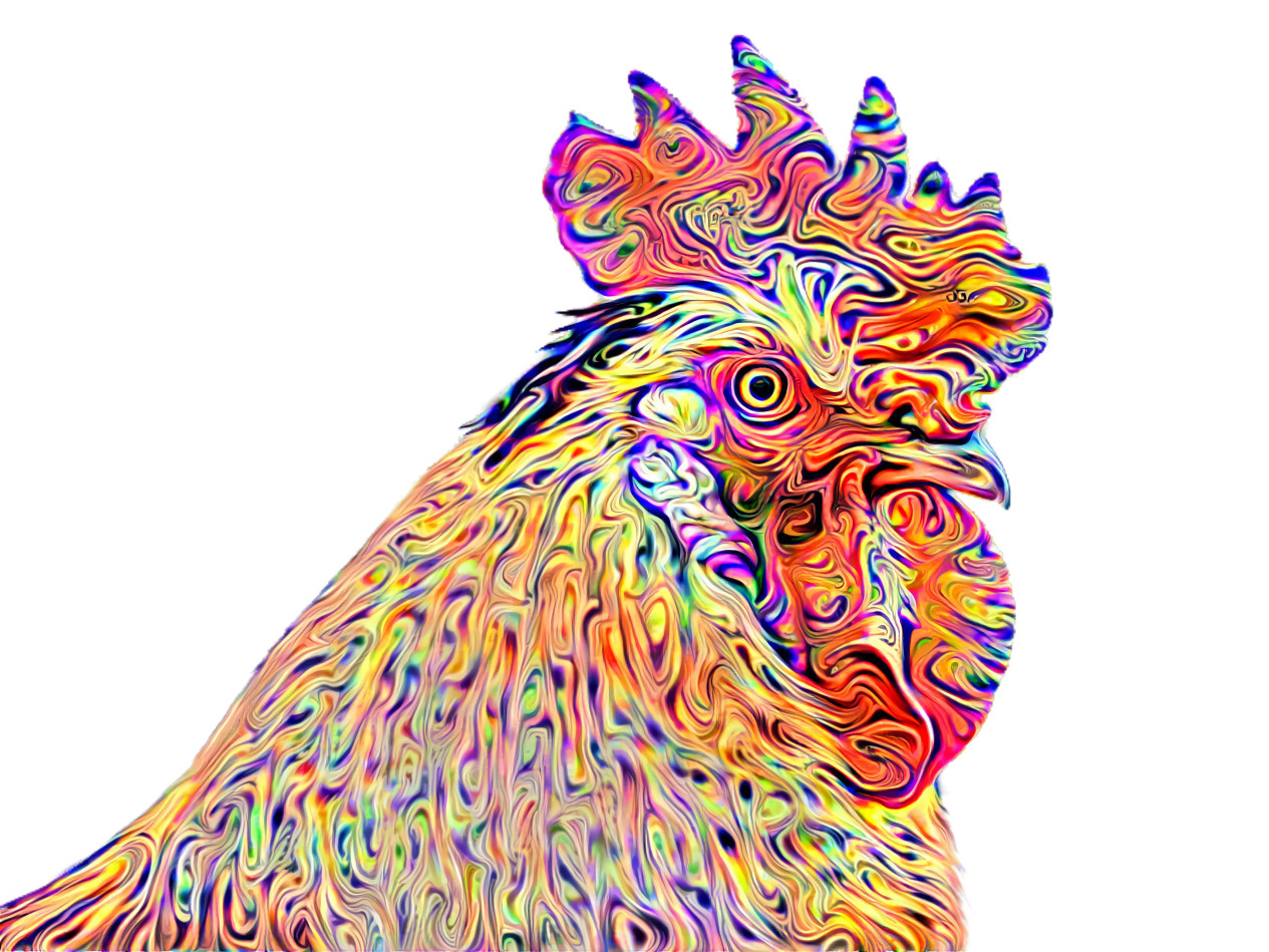 Psychedelic Rooster - Style Art by Daniel W. Prust