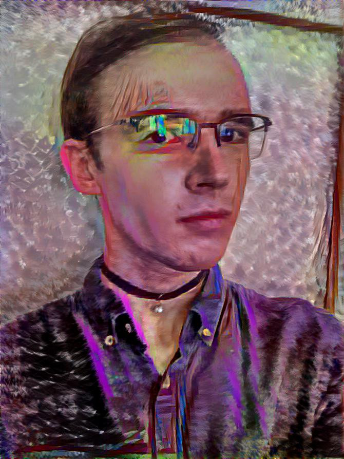 Self-portrait with custom painted style