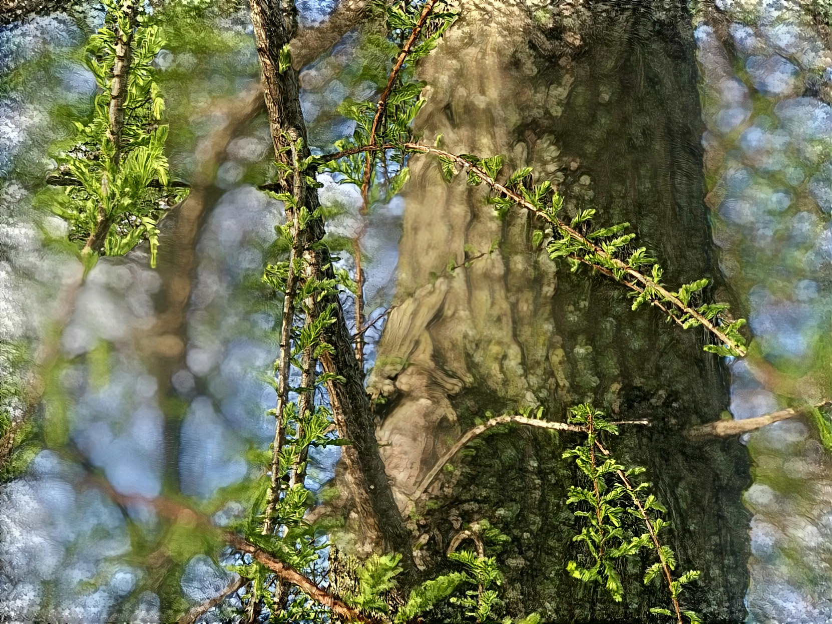 Greenery revealed and etched