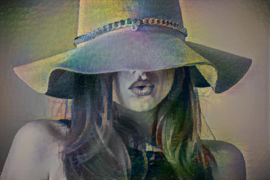 Pointillism Hat Girl