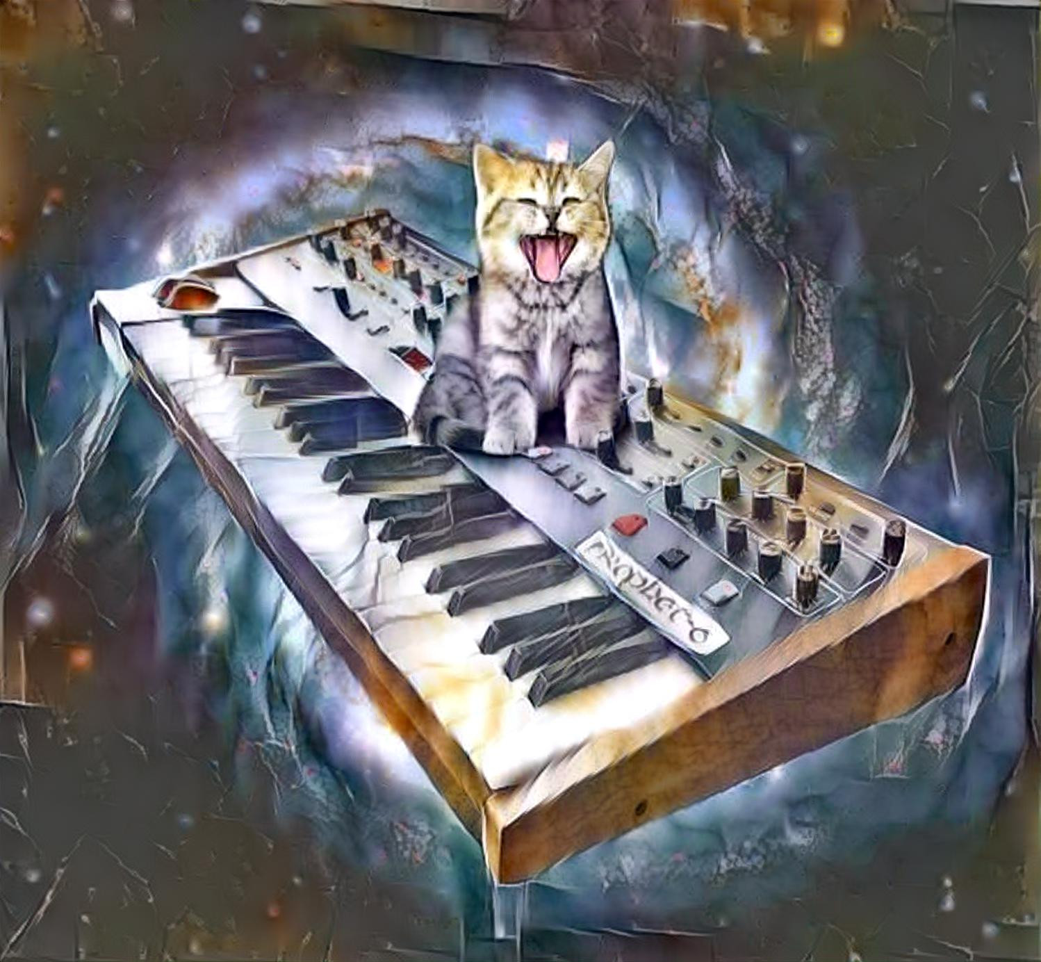 Cat on prophet in space