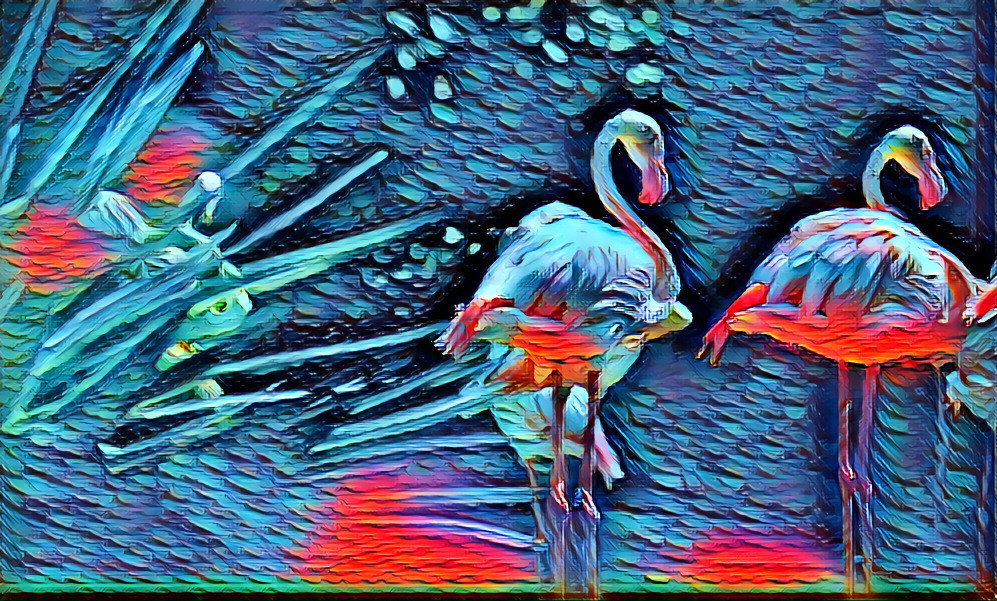 Sunset Flamingoes