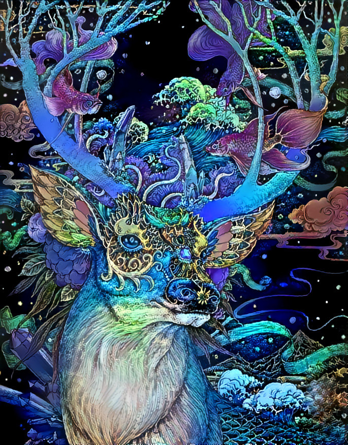 ''Blue deer'' _ source: ''Dream deer'' - artwork by RLoN Wang (Rlonart) _ (200808)