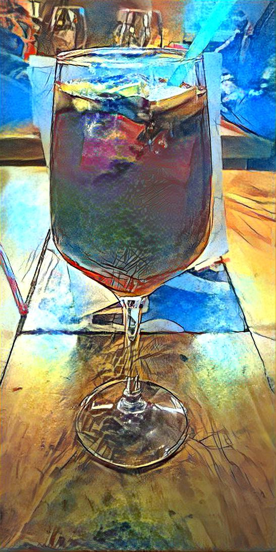 a glass of sangria