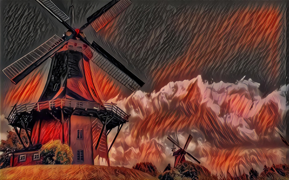 Windmills in the firey sunset (Thin Style #4 test)