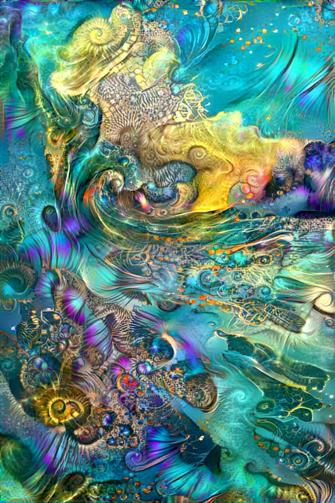 aqua psychadelic wave