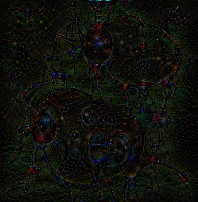 Extra deep dream using a black background with a very feint face added for the algorithm to grab onto. I used one of my drawings as the style. Now I'm gonna run this through deep styles. Fellow Dreamer Mark Rogers inspired me to try this.