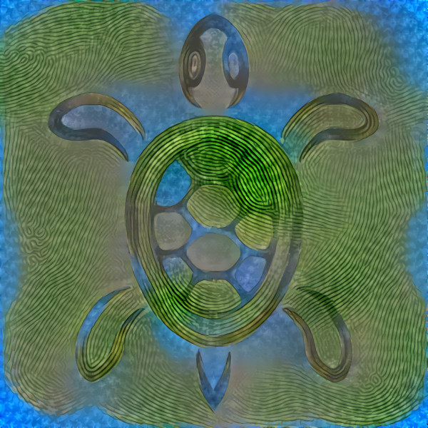 Blue-Green Fingerprint Turtle