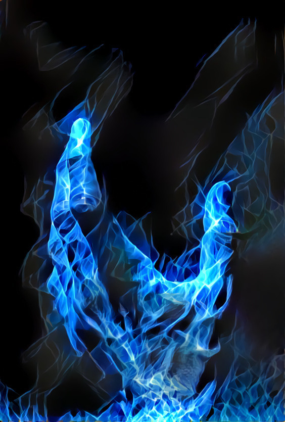 Flaming hand