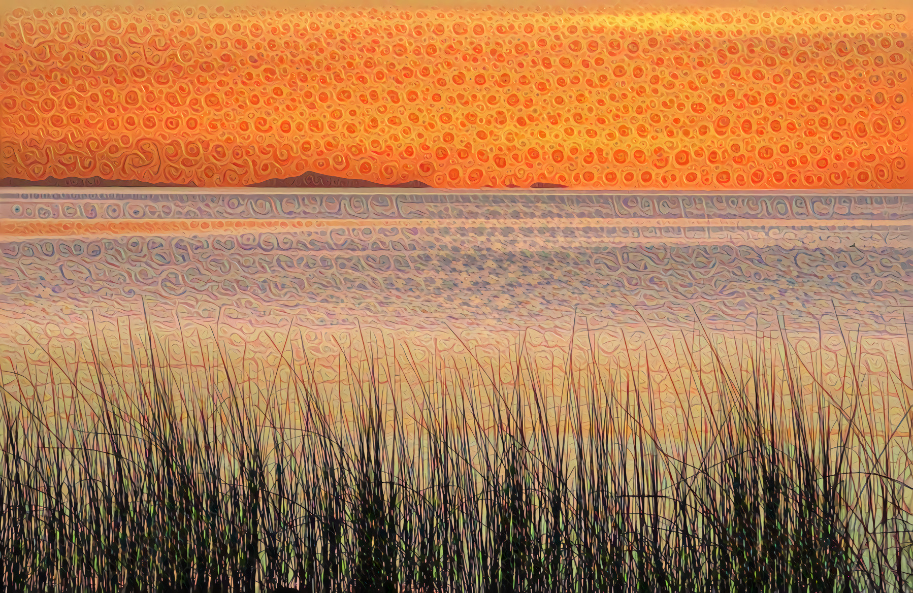 Sunset over Lake Titicaca