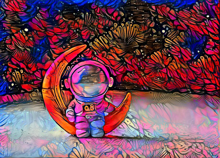 Cute Cosmonaut On The Moon