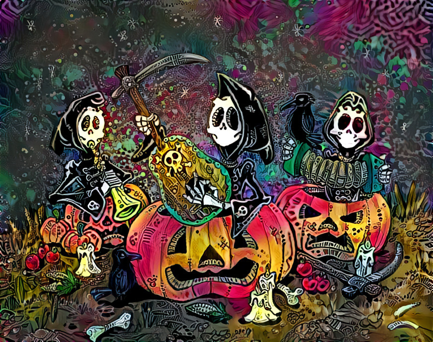 ''Deads can dance'' _ source: ''Pumpkin Patch Players'' - artwork by David Lozeau_ (191031)