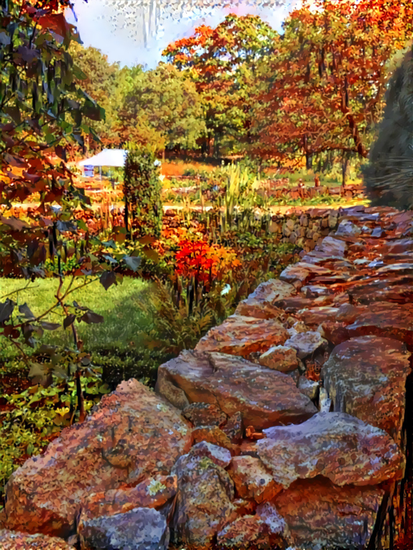 Stone Wall and Foliage, Weir Farm