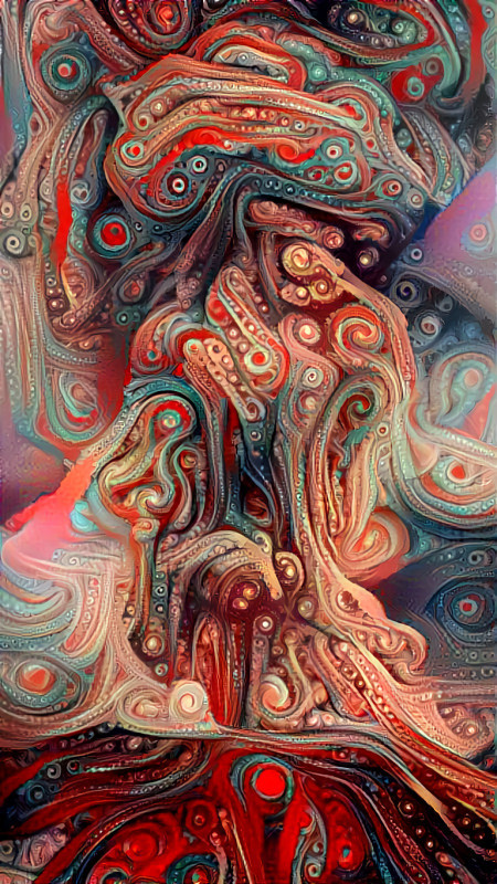 volcano - red, blue, fractal, swirls