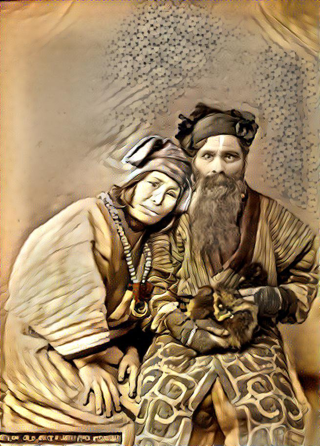 Old Ainu Woman and Man