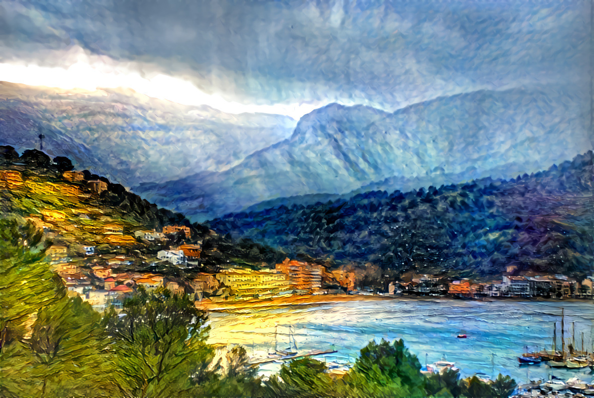 - - - - - 'Port de Sóller, Mallorca, Balearic Islands, Spain' - - - - - Digital art by Unreal - from own photo.