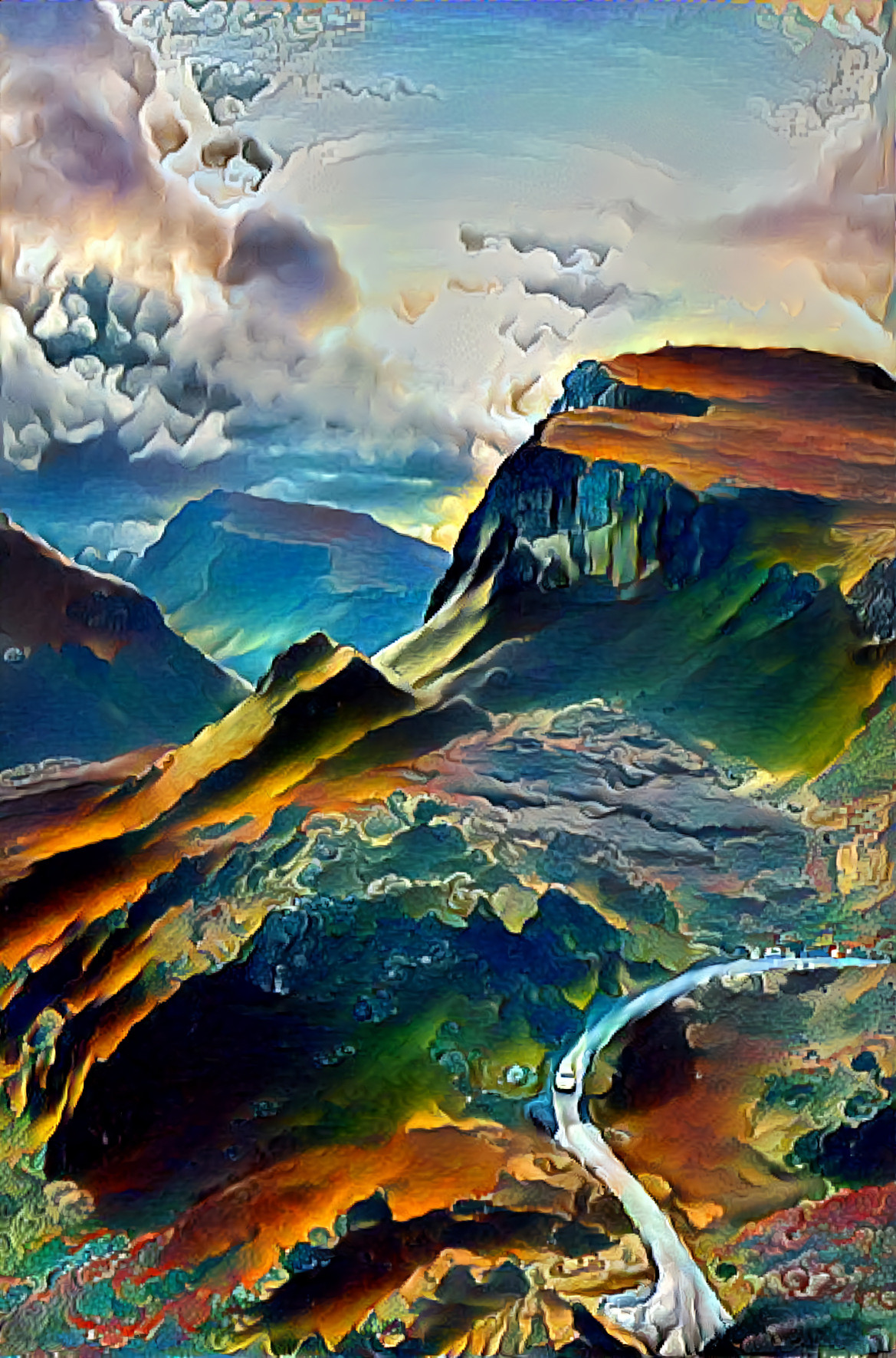 Quiraing, the Isle of Skye, Scotland Deep Dreaming