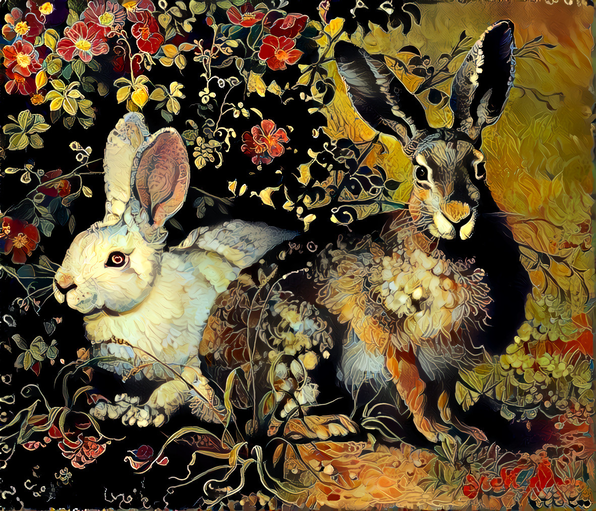 Rabbits in the Garden