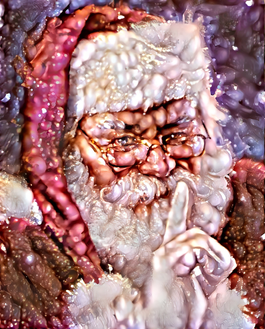 "Merry Xmas to all" _ source: "Season's Greetings" - oil on linen panel by Meadow Gist / style: Daniel W. Prust's Holidays 2020 Style Challenge (on Facebook "Deep Dreamers" group) _ (201225)