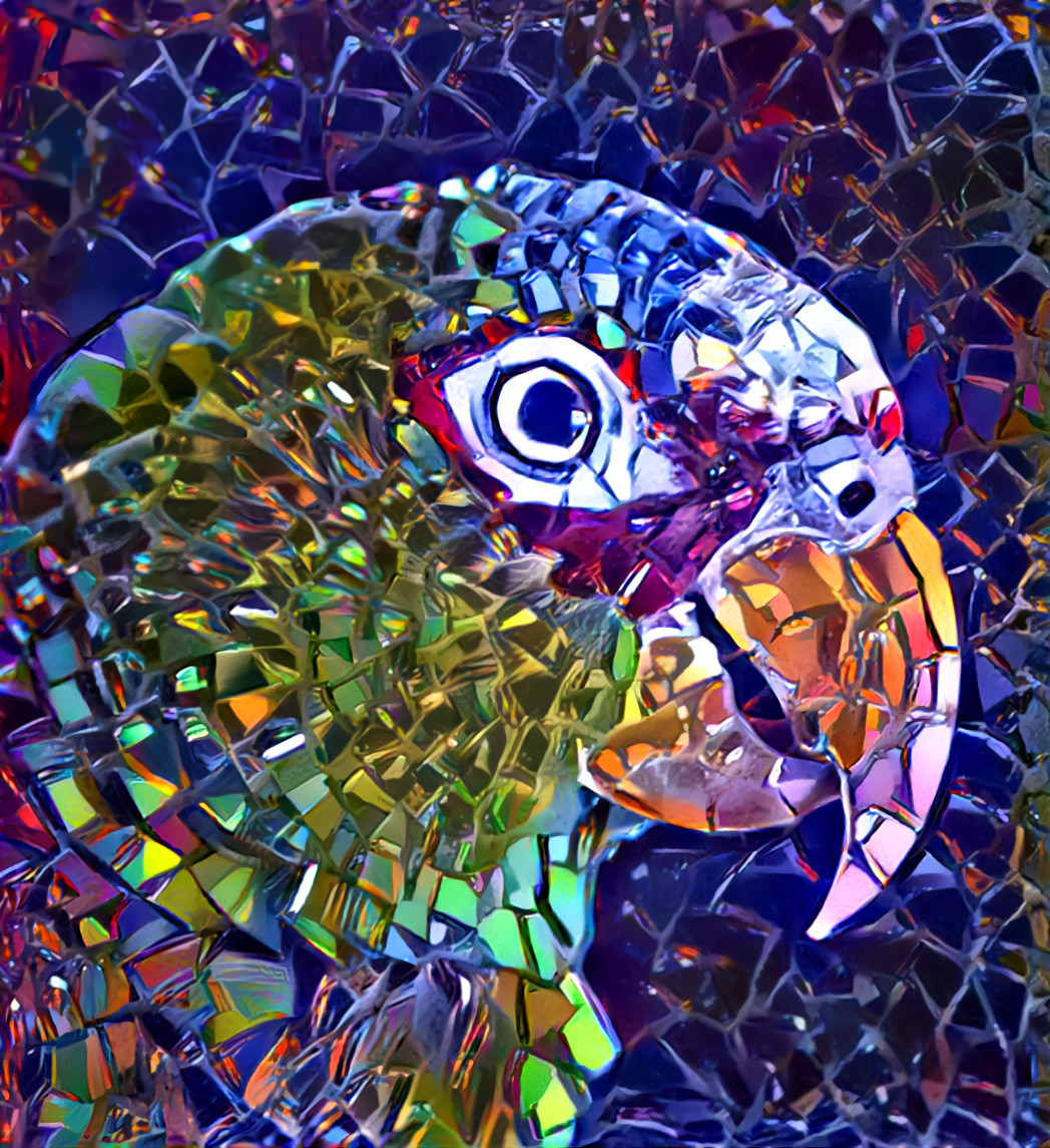 Stained Glass Parrot - Style Transfer Art