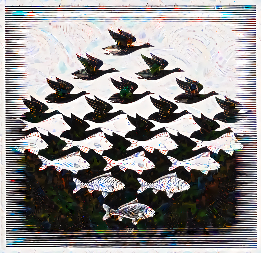 Magic water (M. C. Escher) Deep