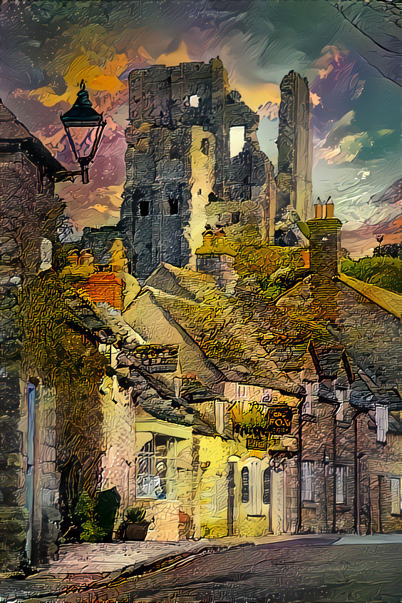 Corfe Castle in Dorset, England