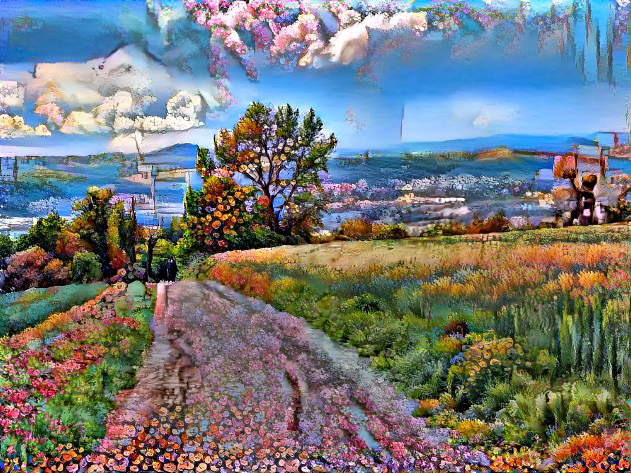 Feldweg nach Bendorf mit Blick bis in die Eifel