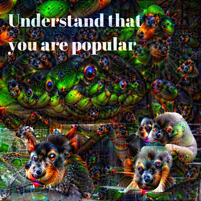 Understand that you are popular