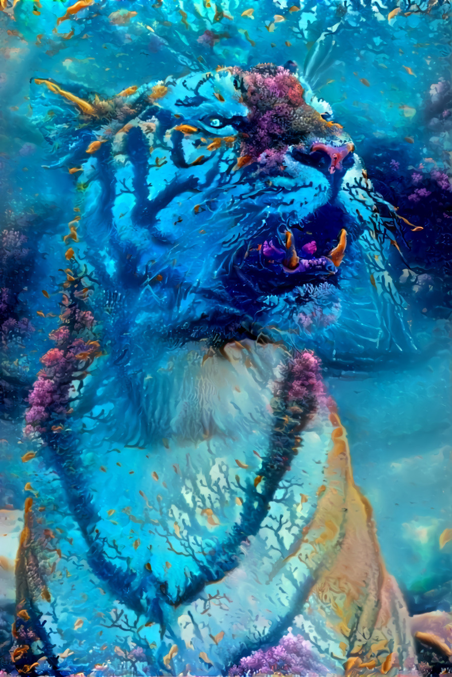 underwater tiger