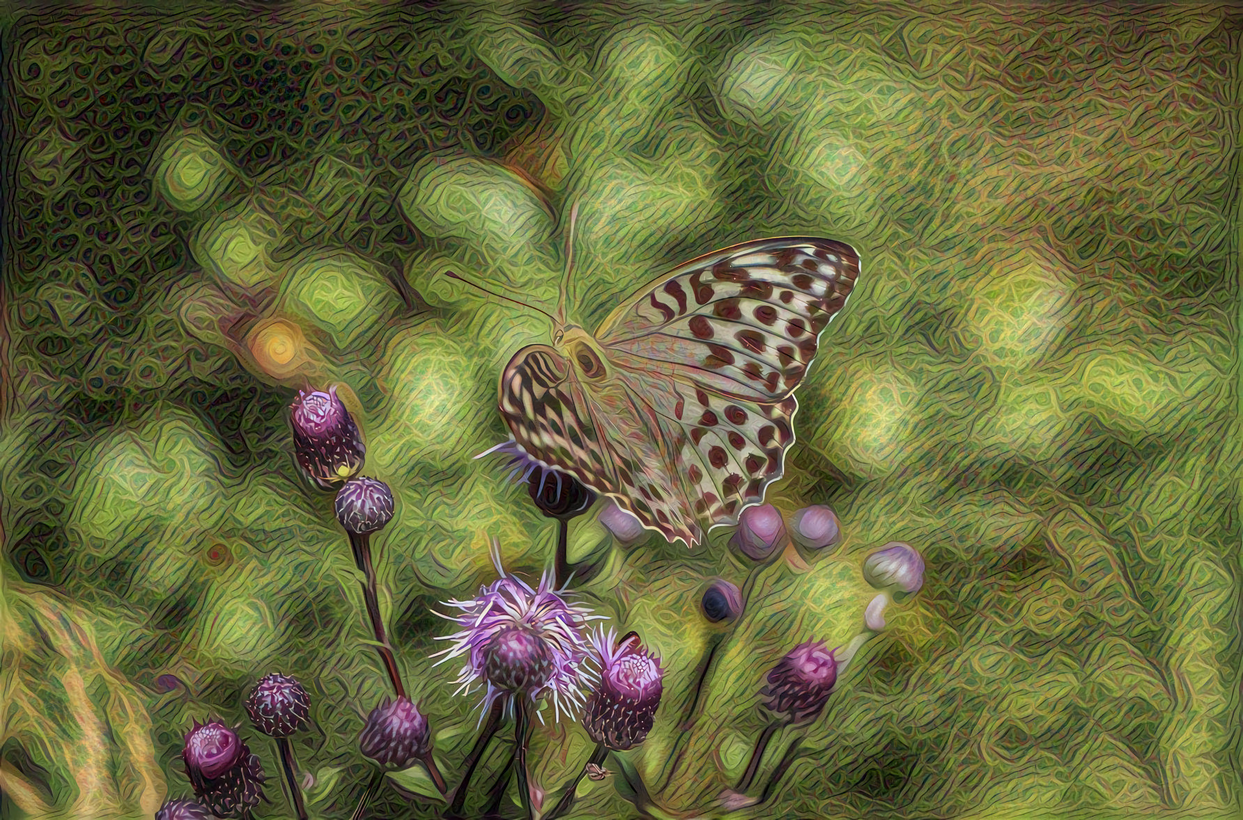 Butterfly and Spring Flowers