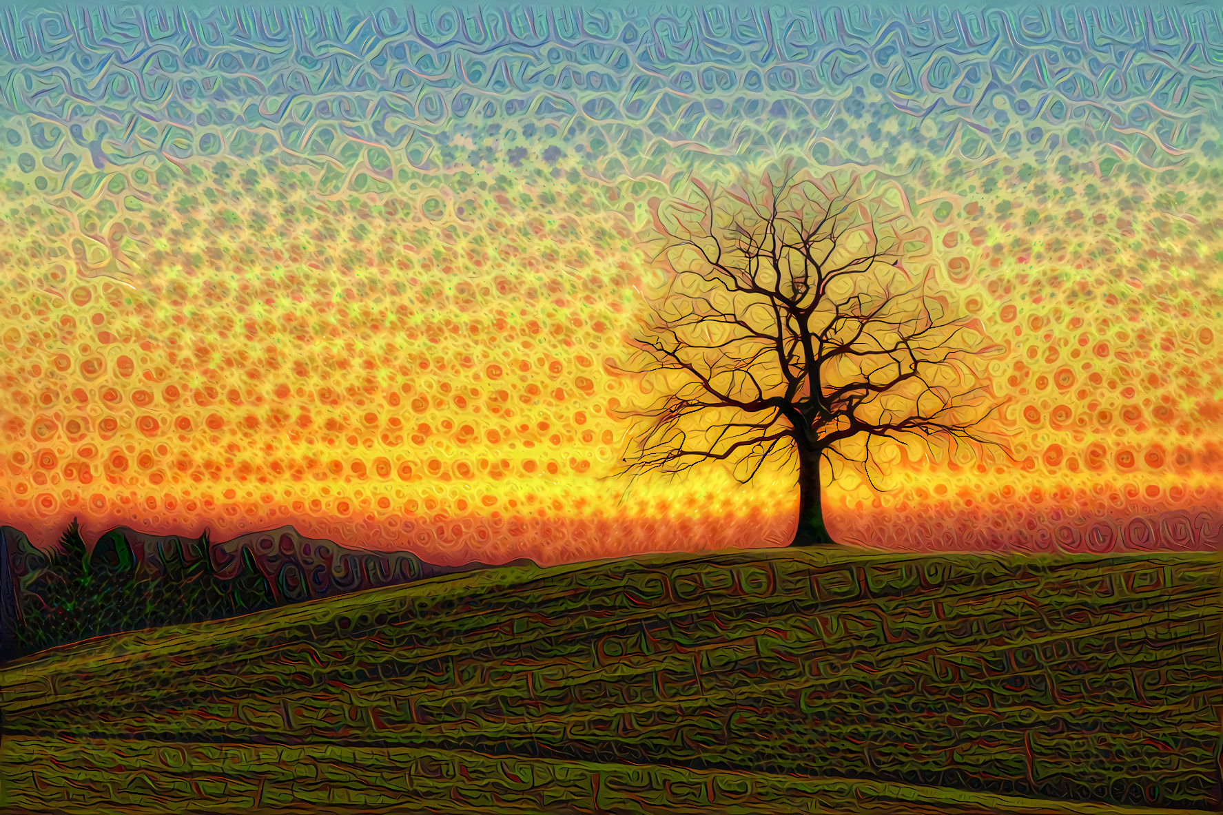 Autumn Tree at Sunset