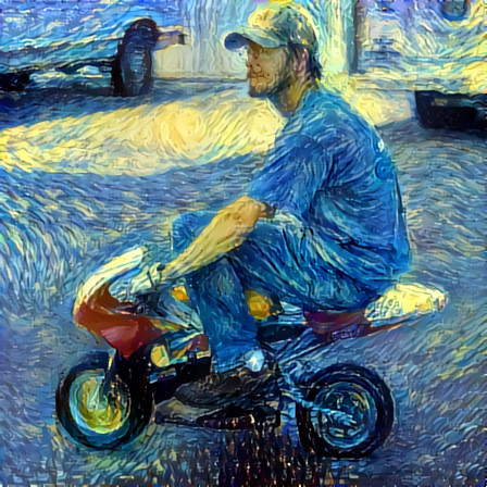 Marc on Bike Starry Night