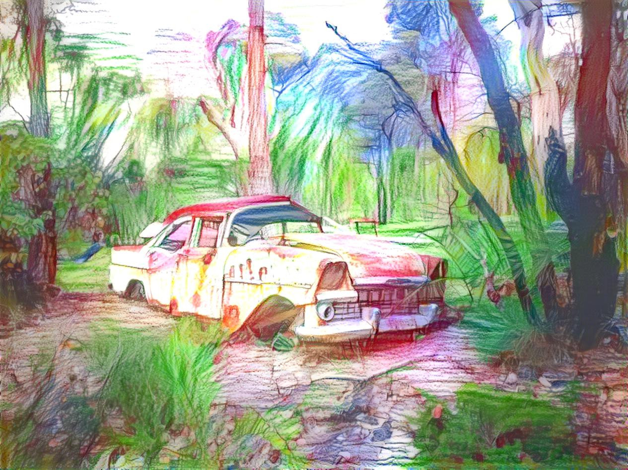 EK Holden found in the bush @ kid's drawing