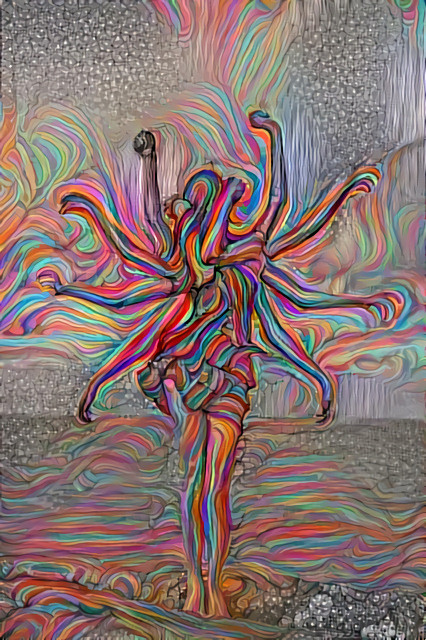 model, with lots of arms, psychadelic