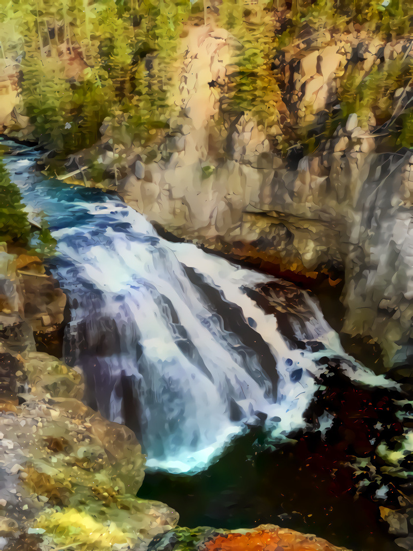 Gibbon Falls, Yellowstone National Park, Wyoming.  Photo, my own.