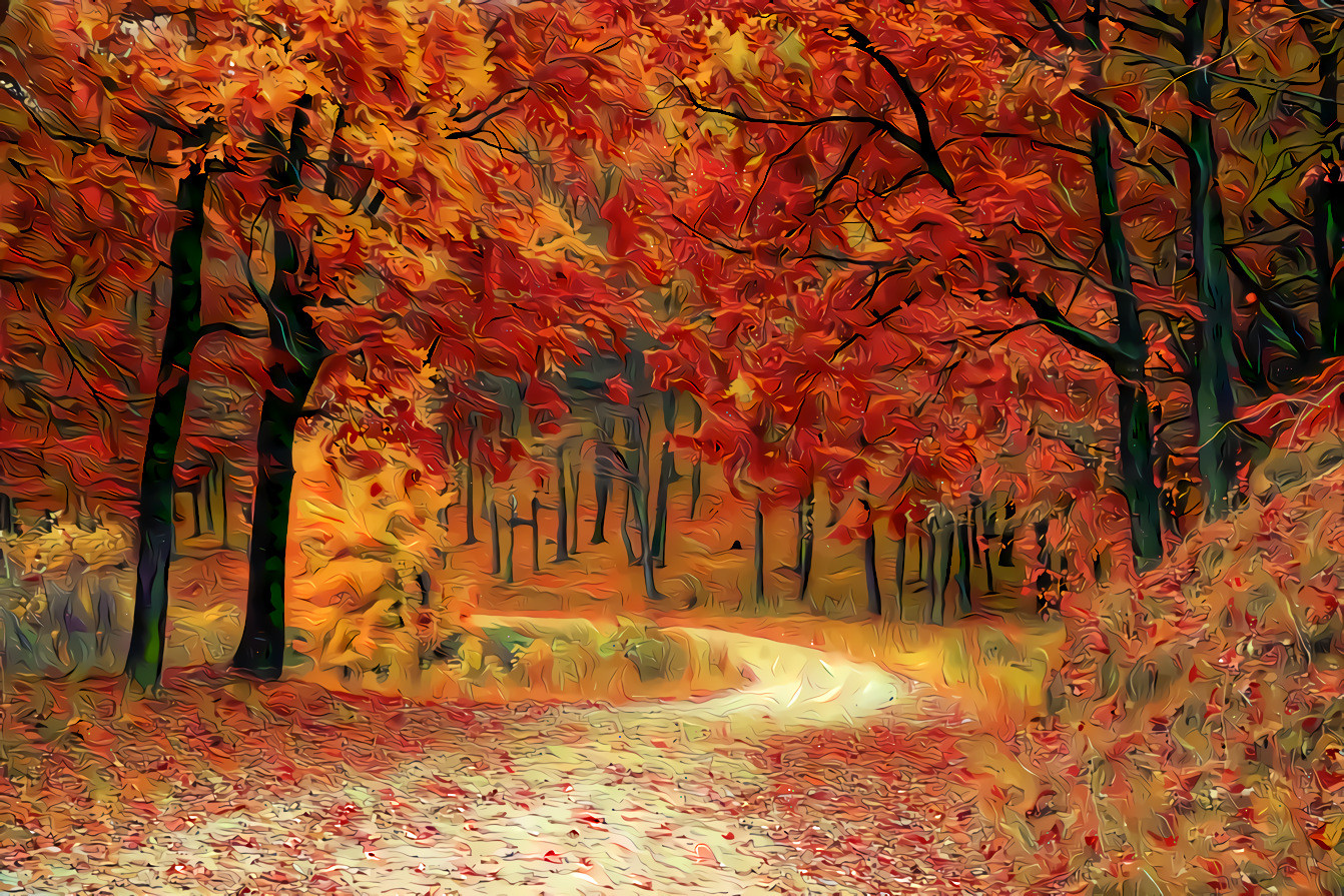 Autumn Red and Yellow Path