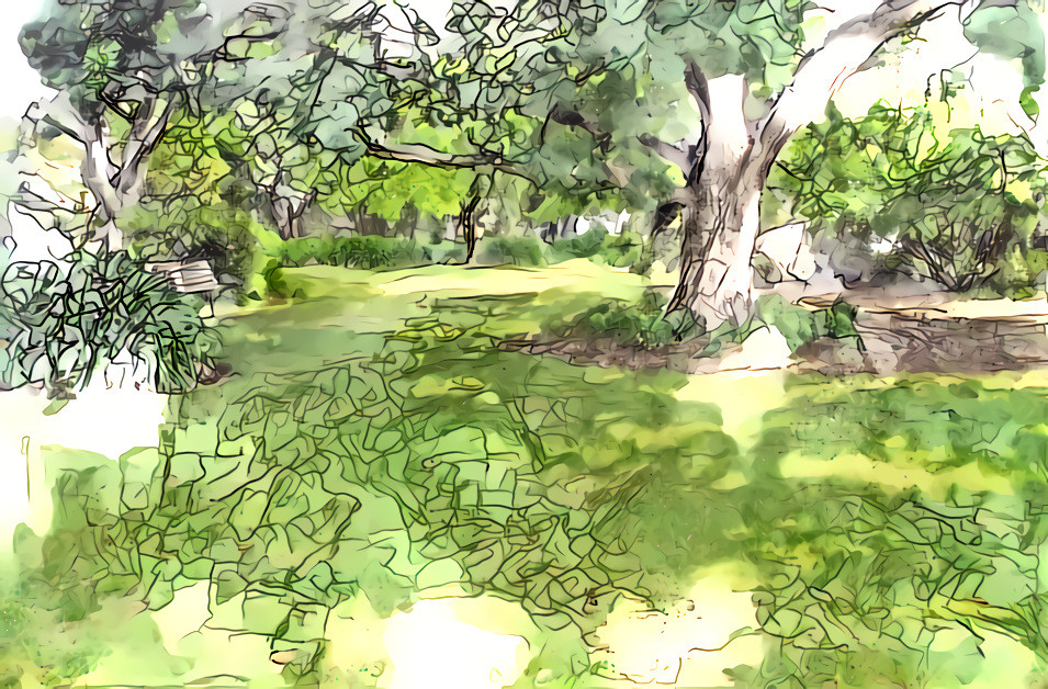 Under tghe oak (based on a pen &amp; wash sketch of mine)