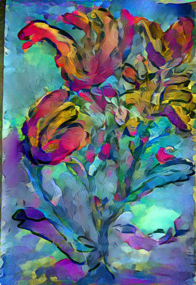 Blumen in Acryl