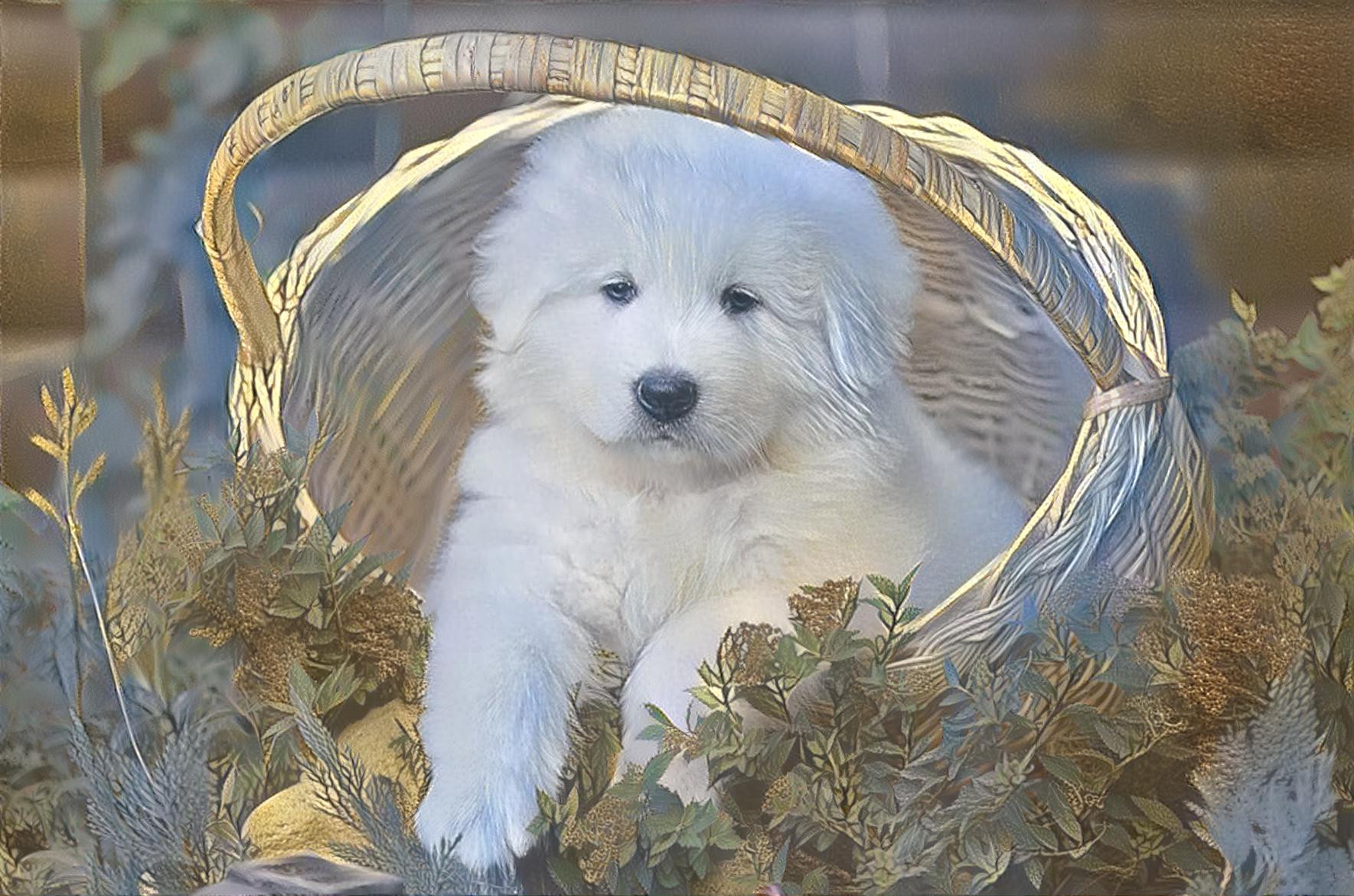 Puppy In Basket