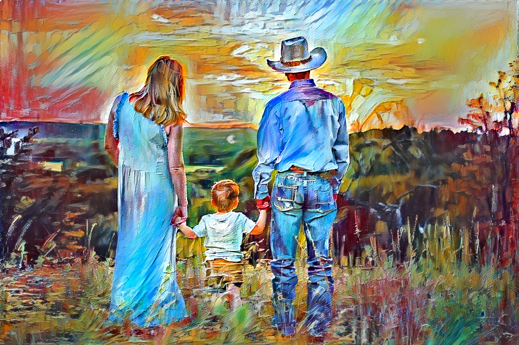 cowboy sunset