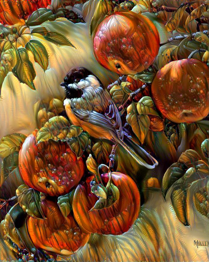 "Birds on an apple tree" 